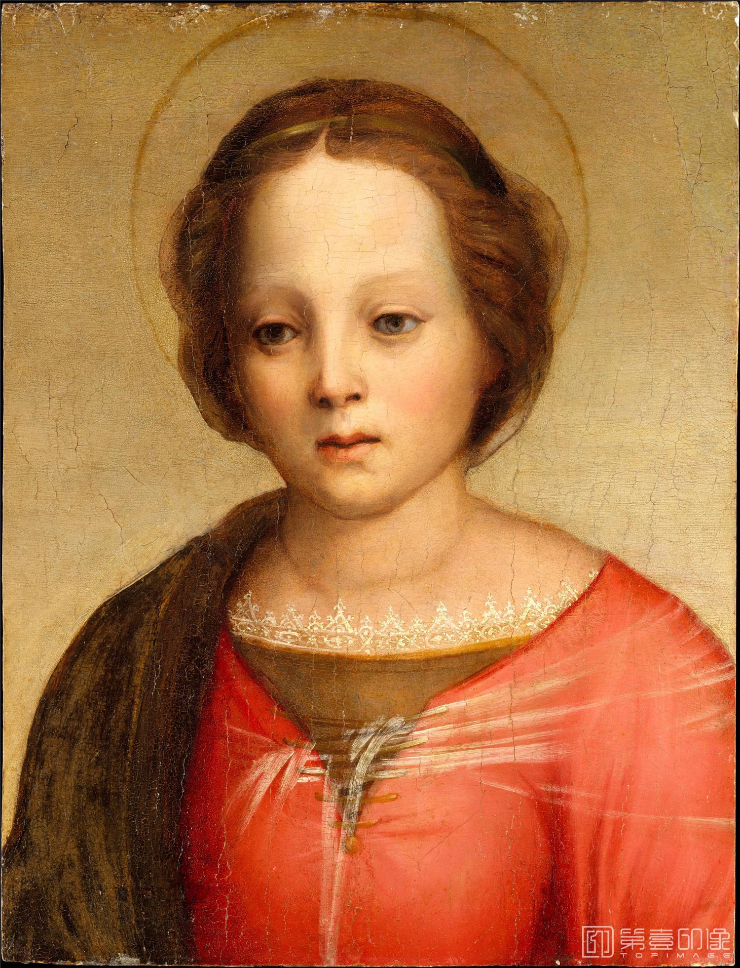 油画-美国纽约大都会美术馆油画藏画-FranciabigioHead of the Madonna-0742